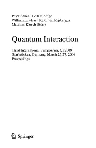 Quantum Interaction Third International Symposium, QI 2009, Saarbrücken, Germany, March 25-27, 2009, Proceedings