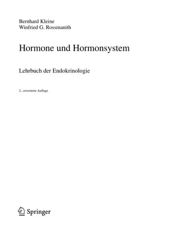 Hormone und Hormonsystem Lehrbuch der Endokrinologie