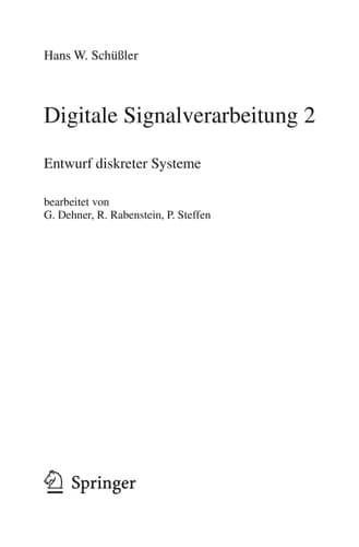 Digitale Signalverarbeitung 2 Entwurf diskreter Systeme