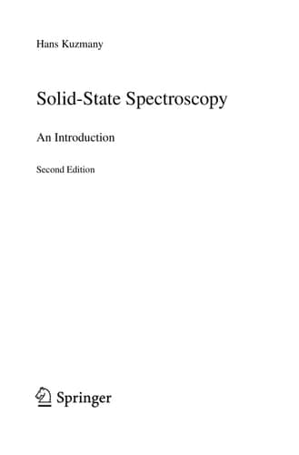 Solid-State Spectroscopy An Introduction