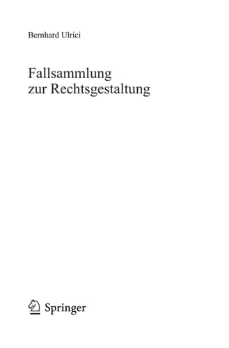 Fallsammlung zur Rechtsgestaltung