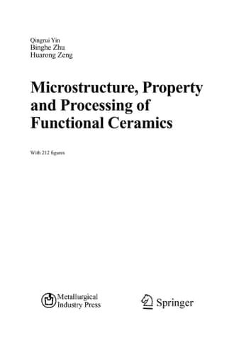 Microstructure, Property and Processing of Functional Ceramics
