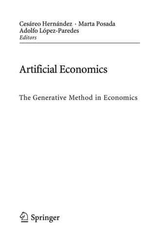 Artificial Economics The Generative Method in Economics