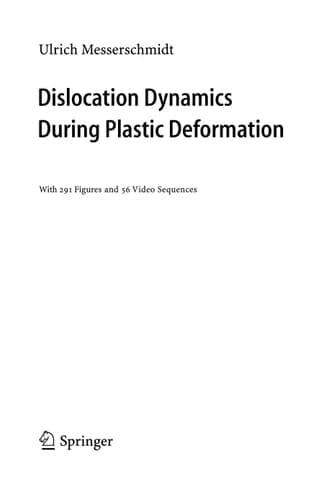 Dislocation Dynamics During Plastic Deformation (Springer Series in Materials Science, 129)