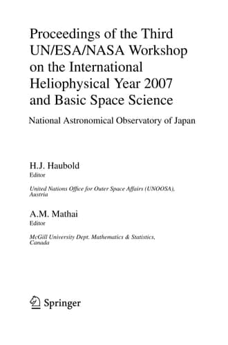 Proceedings of the Third UN/ESA/NASA Workshop on the International Heliophysical Year 2007 and Basic Space Science National Astronomical Observatory of Japan