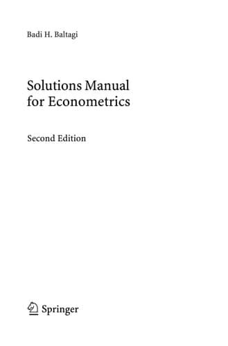 Solutions Manual for Econometrics