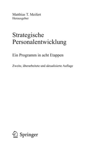 Strategische Personalentwicklung Ein Programm in acht Etappen