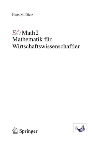 ECOMath 2 Mathematik für Wirtschaftswissenschaftler