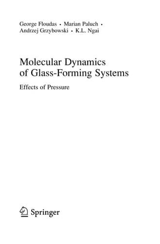 Molecular Dynamics of Glass-Forming Systems Effects of Pressure