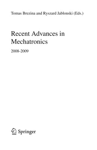 Recent Advances in Mechatronics 2008 - 2009