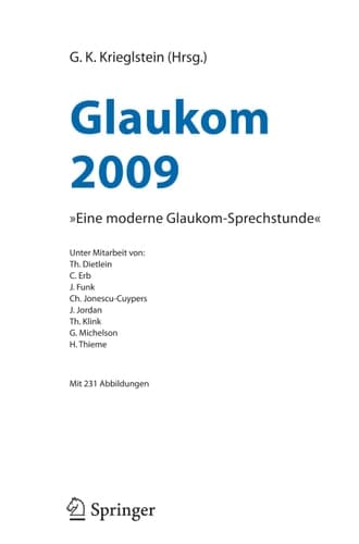 Glaukom 2009 Eine moderne Glaukomsprechstunde