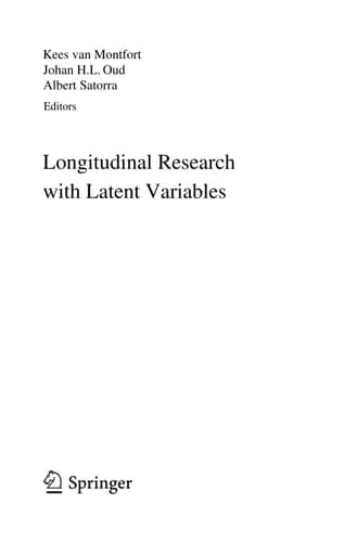 Longitudinal Research with Latent Variables