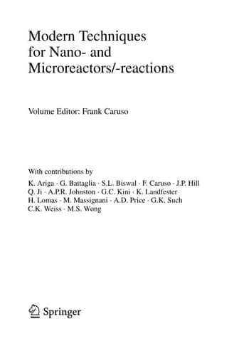 Modern Techniques for Nano- and Microreactors/-reactions