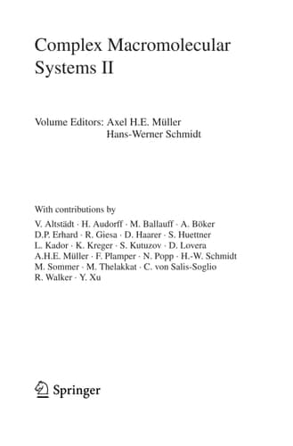 Complex Macromolecular Systems II