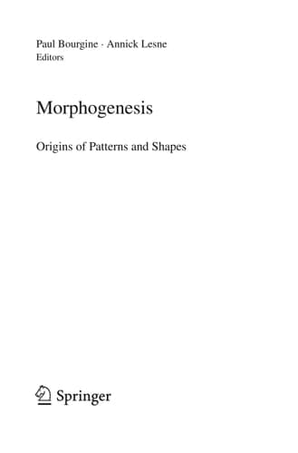 Morphogenesis Origins of Patterns and Shapes