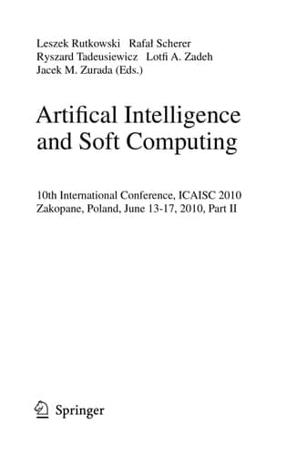 Artificial Intelligence and Soft Computing, Part II 10th International Conference, ICAISC 2010, Zakopane, Poland, June 13-17, 2010, Part II Proceedings