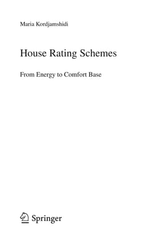 House Rating Schemes From Energy to Comfort Base