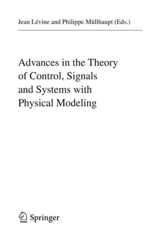 Advances in the Theory of Control, Signals and Systems with Physical Modeling