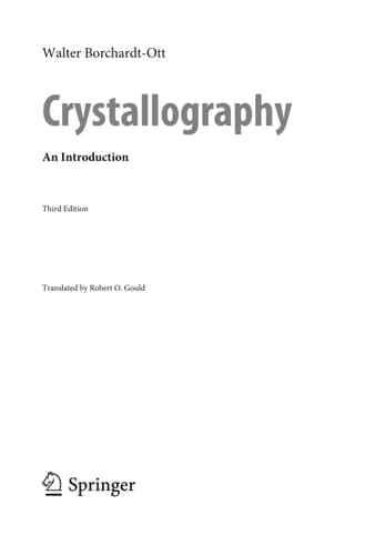 Crystallography An Introduction
