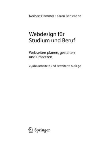 Webdesign für Studium und Beruf Webseiten planen, gestalten und umsetzen
