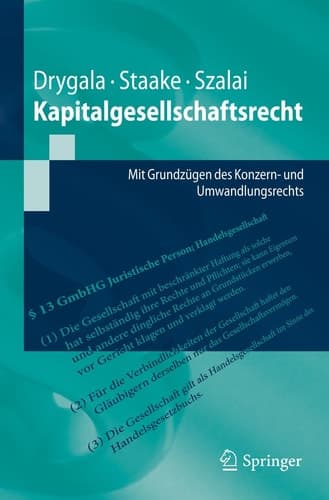 Kapitalgesellschaftsrecht Mit Grundzügen des Konzern- und Umwandlungsrechts