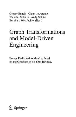 Graph Transformations and Model-Driven Engineering Essays Dedicated to Manfred Nagl on the Occasion of his 65th Birthday