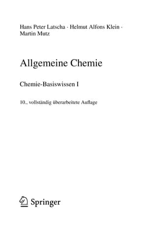 Allgemeine Chemie Chemie-Basiswissen I