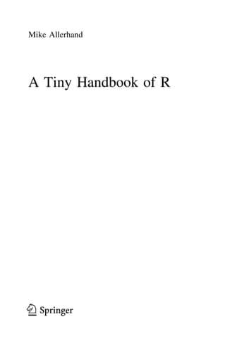 A Tiny Handbook of R