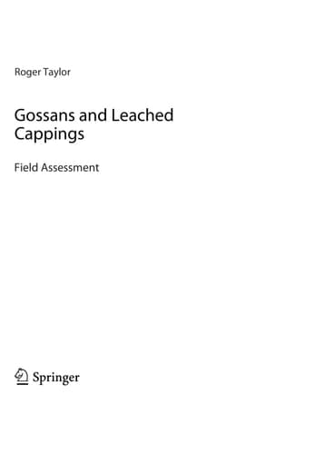 Gossans and Leached Cappings Field Assessment
