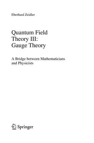 Quantum Field Theory III: Gauge Theory A Bridge between Mathematicians and Physicists