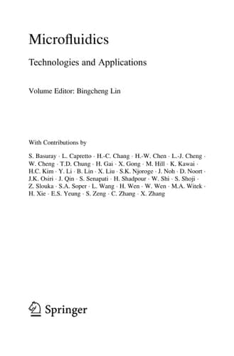 Microfluidics Technologies and Applications