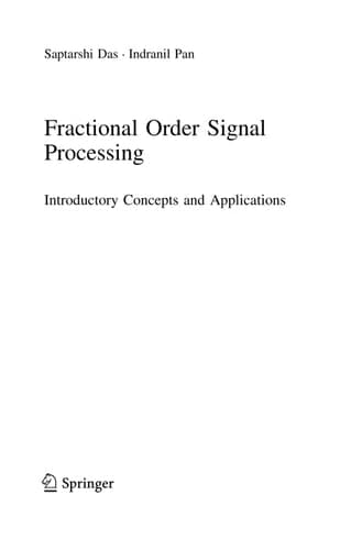 Fractional Order Signal Processing Introductory Concepts and Applications