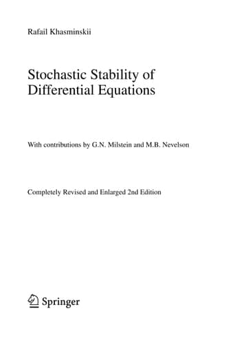 Stochastic Stability of Differential Equations