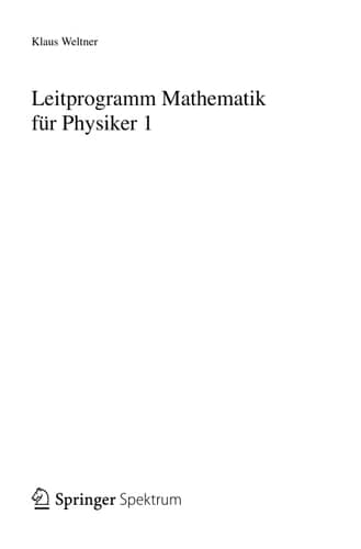 Leitprogramm Mathematik für Physiker 1