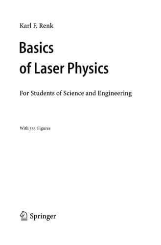 Basics of Laser Physics For Students of Science and Engineering