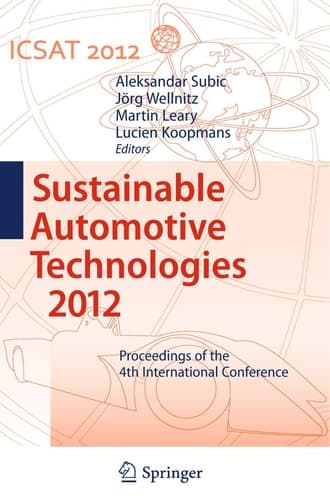 Sustainable Automotive Technologies 2012 Proceedings of the 4th International Conference