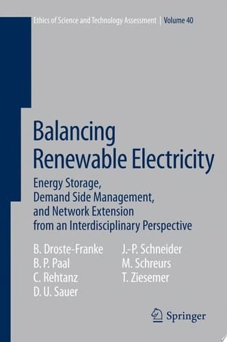 Balancing Renewable Electricity Energy Storage, Demand Side Management, and Network Extension from an Interdisciplinary Perspective