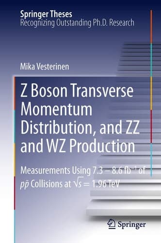 Z Boson Transverse Momentum Distribution, and ZZ and WZ Production Measurements Using 7.3 – 8.6 fb–1 of p ̄p Collisions at √s = 1.96 TeV