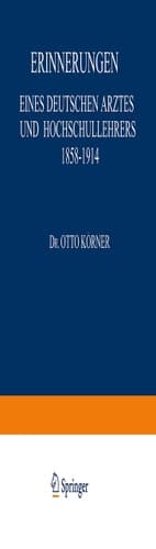 Erinnerungen Eines Deutschen Arztes und Hochschullehrers 1858–1914