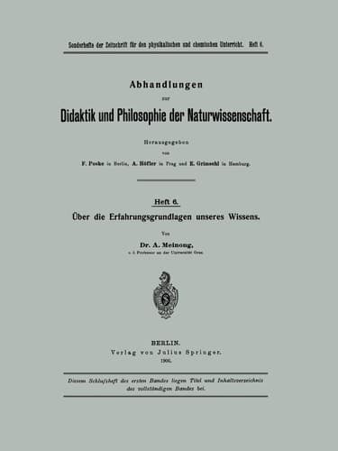 Über die Erfahrungsgrundlagen unseres Wissens