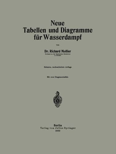 Neue Tabellen und Diagramme für Wasserdampf (German Edition)