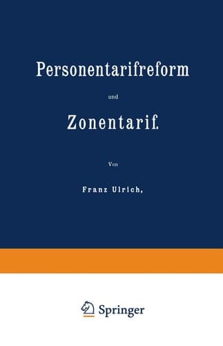 Personentarifreform und Zonentarif (German Edition)