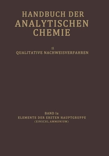 Elemente der Ersten Hauptgruppe (Einschl. Ammonium) Wasserstoff · Lithium · Natrium · Kalium · Ammonium · Rubidium · Caesium