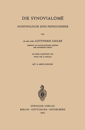 Die Synovialome: Morphologie und Pathogenese (German Edition)