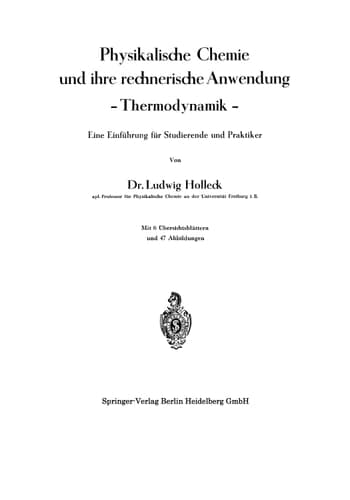 Physikalische Chemie und ihre rechnerische Anwendung ― Thermodynamik ―: Eine Einführung für Studierende und Praktiker (German Edition)
