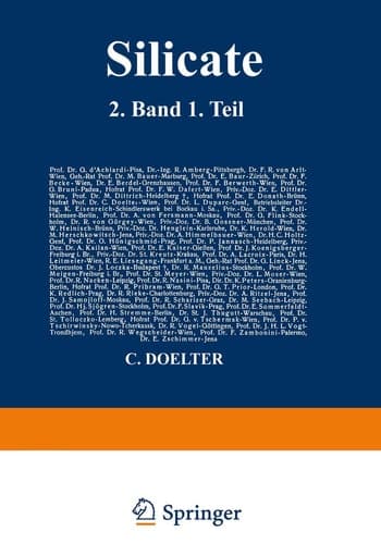 Silicate 2. Band 1. Teil