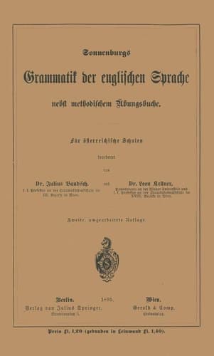 Grammatik der englischen Sprache nebst methodischem Übungsbuche