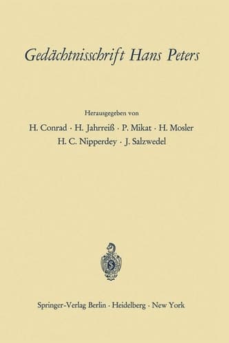 Gedächtnisschrift Hans Peters