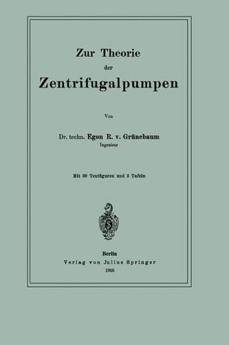 Zur Theorie der Zentrifugalpumpen (German Edition)