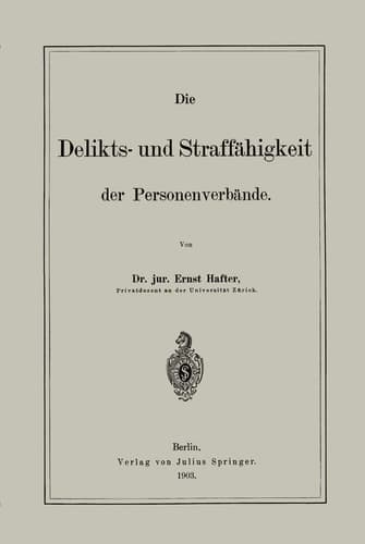 Die Delikts- und Straffähigkeit der Personenverbände (German Edition)